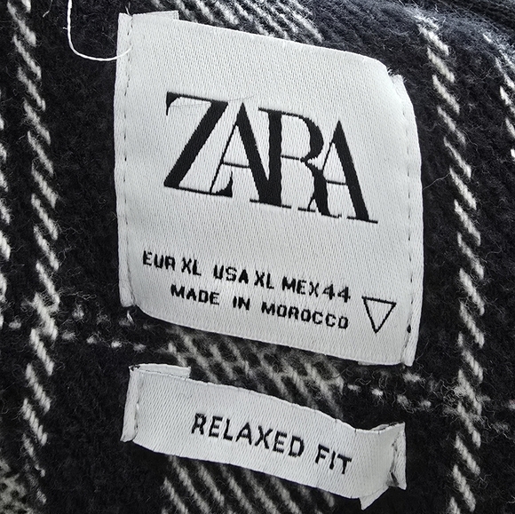 ZARA Flannel Shacket Hoodie Plaid Men XL Button Up Pocket Thick Gorpcore… - Picture 8 of 13
